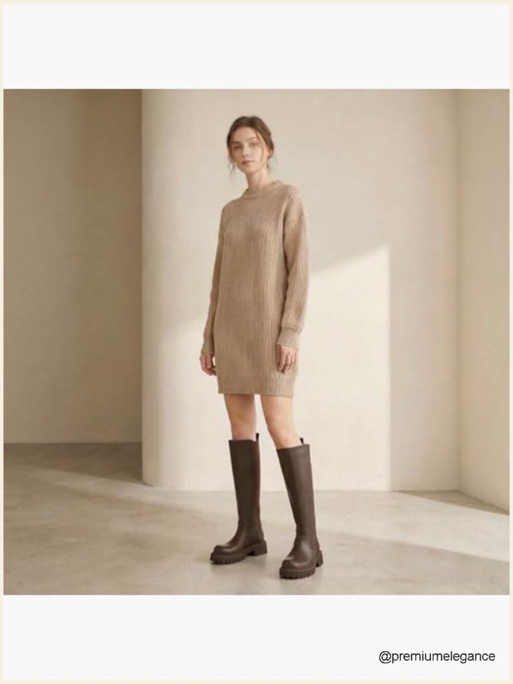 Women's Knee High Boots Platform Lug Sole Stretch Round Toe Riding Boots - Picture 2 of 7